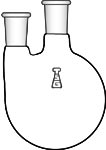 Flask, Round Bottom, Two-Neck, Vertical Joint
